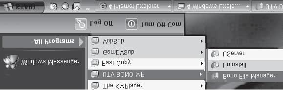 7. File Management 7.2.5. Before using Bono File Manager Bono MP File Manager is the program which allows a file in a PC to be shared with UTV Bono Media player as well as another PC via network.