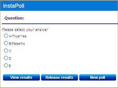 Figure 5-10. InstaPoll icon on the course home page As a professor, you have the option to choose an answer. To see the poll results without releasing them to students, click View results.