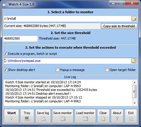 Introduction Watch 4 Size is a simple to use and powerful monitoring and automation tool to monitor changes in folder size.