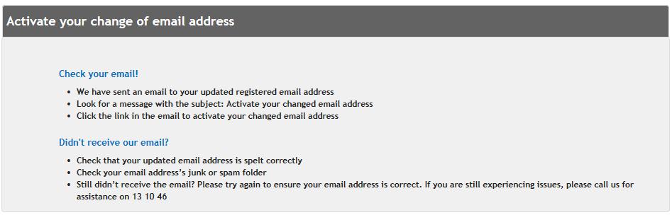 You must click on the link in the email to activate your change of email address.