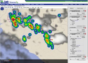 lightning detection (proxy radar) networks Focus on high-impact