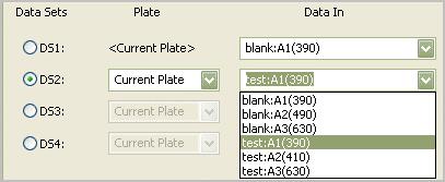 Subtracting Blank Plate Reads 59 4 Enter a New Data Set Name for the resulting data set, e.g. Blanked 390 5 Enter DS2-DS1 in the Plate Formula field and click OK.