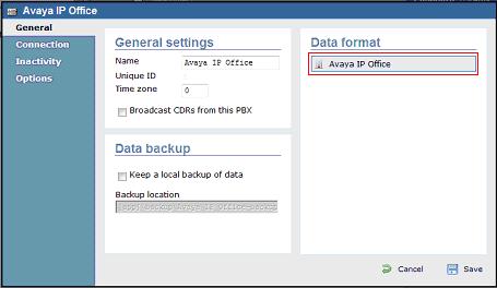 The new Avaya IP Office window will appear with default General tab displayed.