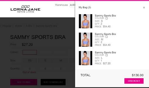 In the My Bag screen you can view your entire purchase and edit product quantities or delete unwanted