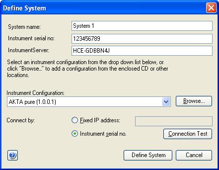 3 Configure systems and set up users and licenses 3.1 System administration 3.1.3 Define a new system 1 Click Define System. Result: The Define System dialog opens.