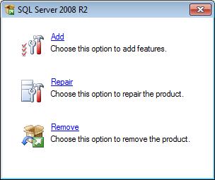 B Advanced system administration B.2 Manual uninstallation 3 The SQL Server 2008 dialog opens. Click Remove.