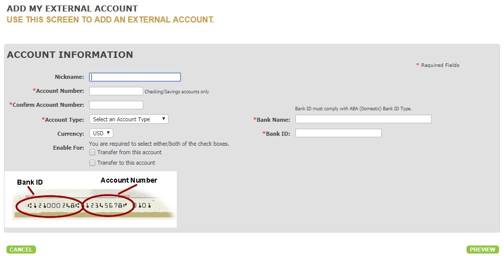Add External Transfer Accounts Add accounts you hold with other financial institutions to make transfers between the external account and your NB AZ accounts.