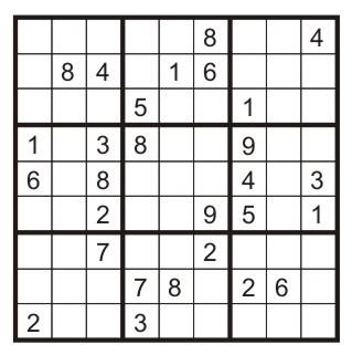 Example: Sudoku Variables: Each (open) square Domains: {1,2,,9} Constraints: