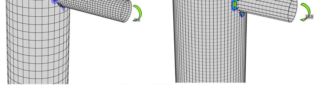The mesh size of the member with the largest diameter is using default