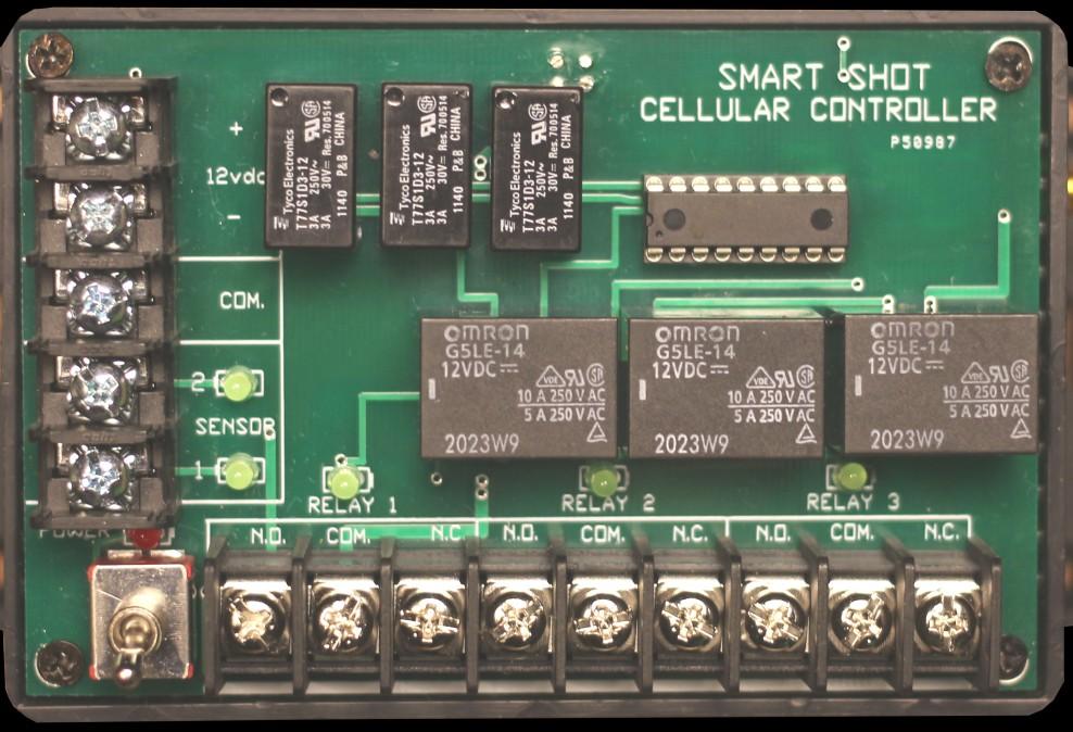 SMART SHOT CONTROLLER FEATURES 12-15vdc Positive terminal and or the Solar Panel positive input terminal. Negative terminal and or the Solar Panel negative input terminal. Sensor Input Terminals.