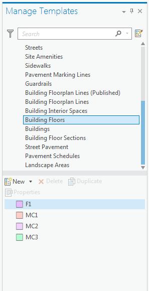 Managing Feature Templates The Manage Features pane allows you to create,