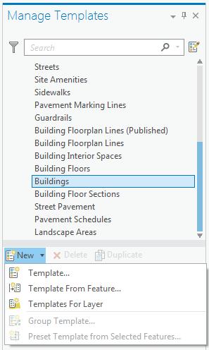 with a layer You can also access template properties from this pane Manage