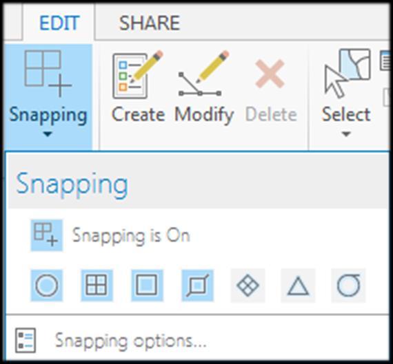 Configuring Snapping Toggle snapping on and off from the ribbon