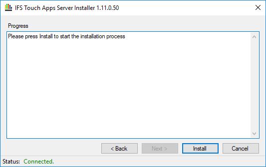 5.6 Installation Click Install. 5.6.1 Installation results If everything runs as