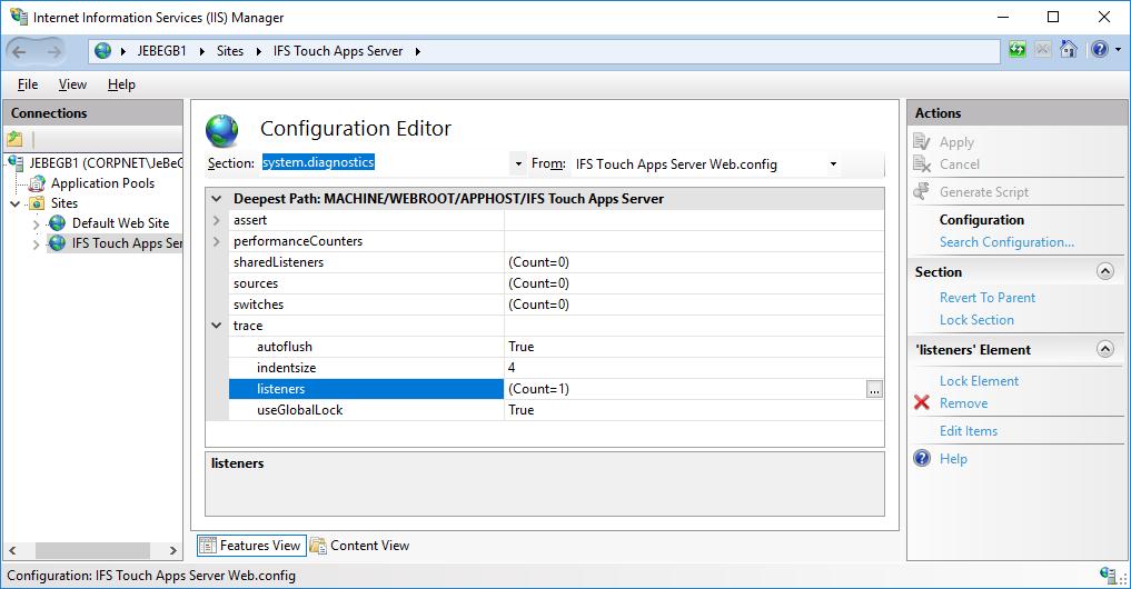 6.5 Diagnostics By default, a trace listener is set up to write errors to the file TASTrace.log in the Log folder.