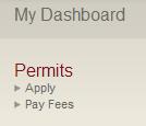 Once logged in, your name will appear in the top right hand corner and you will be taken to the permit application page.