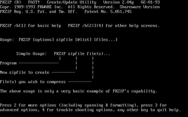 Screenshot of PKZIP 2.