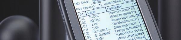 In montior mode, Optiwand CE Plus provides real-time feedback of drive operation displaying speed,