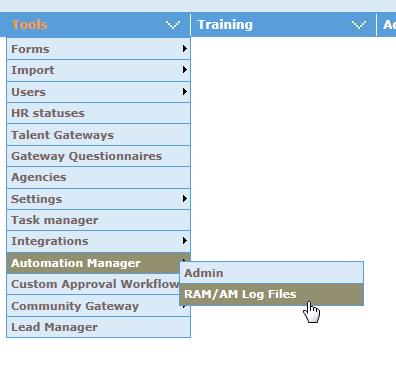 RAM Log The Rules Automation Manager (RAM) log allows Workbench users to troubleshoot and review RAM activity within the system.