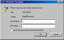 will be prompted for the password when you connect, as shown below.