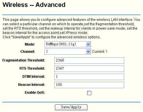 Figure 5-60 Channel: Select the channel you want to use from the drop-down List of Channel. This field determines which operating frequency will be used.