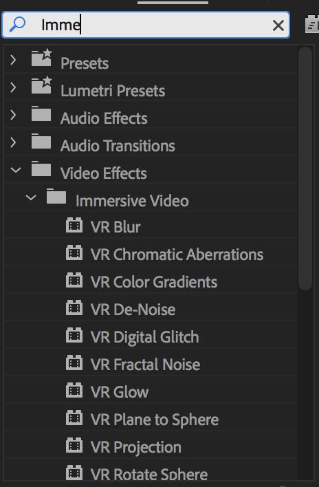 An easy way to find an effect without lots of clicking of folders is to use the search tool in the effects tab. Start typing and Premiere will automatically filter the results.