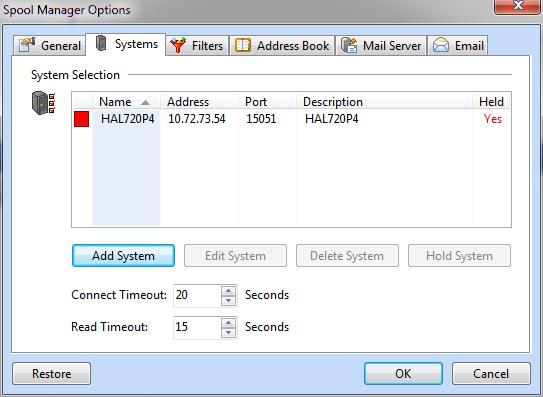 Spooled File Manager GUI Program options Log Diagnostic Messages Select this option to enable the logging of all diagnostic messages generated by Spooled File Manager GUI.