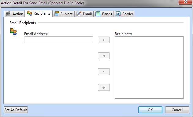 Filter Definition Adding a Filter The remaining fields on this tab are only enabled if Send Email is elected as the Action Type.