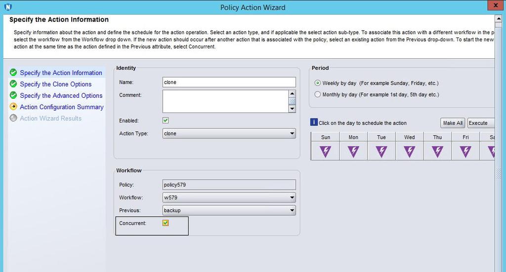 Cloning Backups and Recoveries Figure 17 Enable concurrent cloning in the Policy Action Wizard Recovering cloned data with NMM This section provides the steps necessary to recover a save set that is
