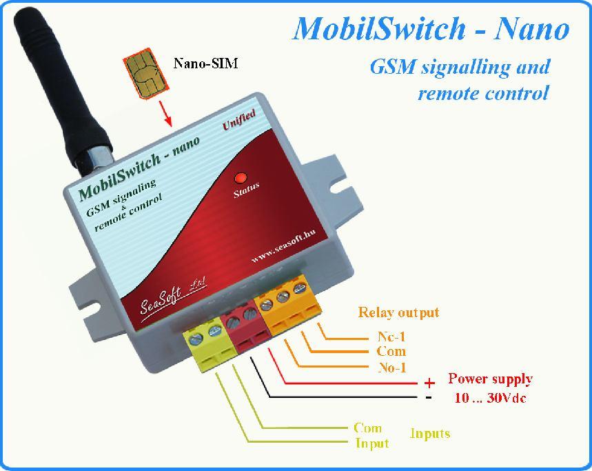 2. Setup: To ensure proper setup of MobilSwitch-Nano, the following instructions should be performed in order: 1 The SIM PIN must be removed from the SIM card 2 By inserting the SIM card into a