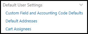 Select the Link Default User Settings Custom Field and Accounting Code Defaults. Save the FOPs that you will use for purchases to your profile in this area.