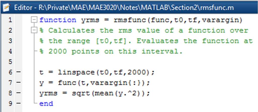 Passing Parameters varargin 42 Input argument list in function function includes varargin