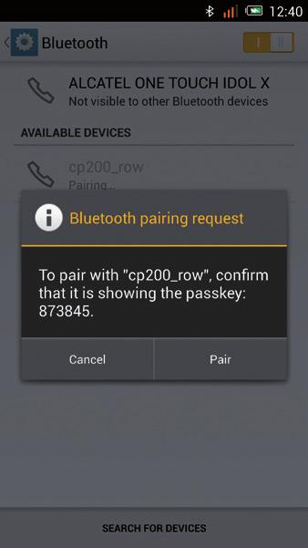 At this stage, search for new Bluetooth devices in your personal device and