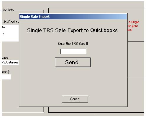 Simply type in the TRS sale# you would like to export.