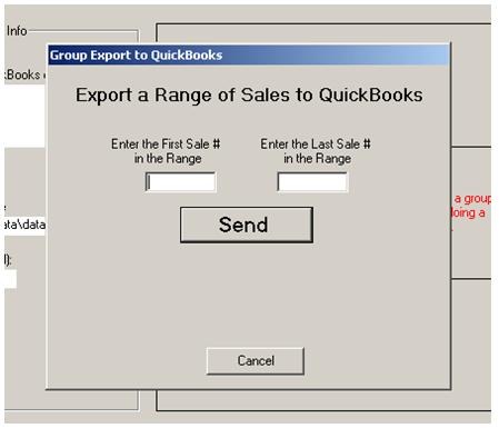 The Batch Export Screen On this screen, you will enter the range of TRS Sale numbers to export. These sale numbers can be found on the Review POS screen of TRS.