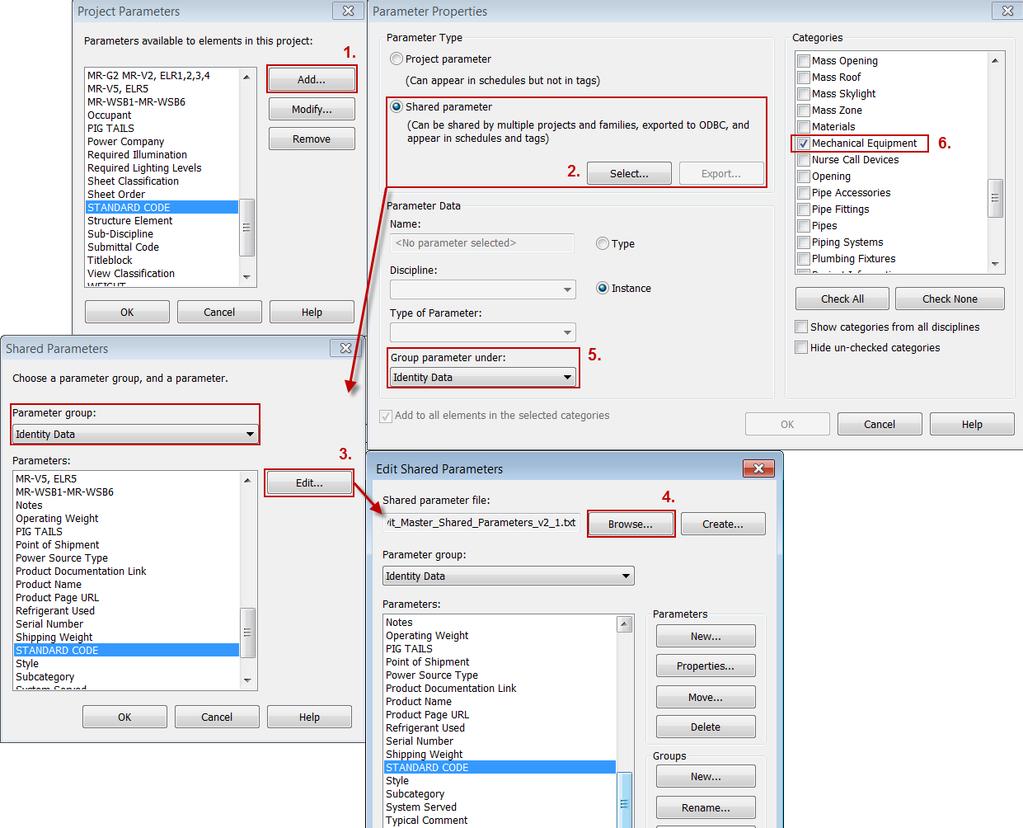 Below is the example of Access database showing those 10 required parameters