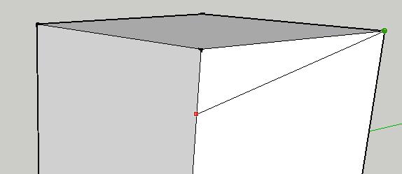 Use the Line tool to draw a line going down at an angle from the