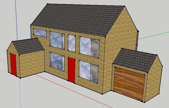 Here it is with roofing shingles added. 7.