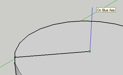 7. Using the Line tool again, draw a vertical line, making sure it is going in the blue axis.
