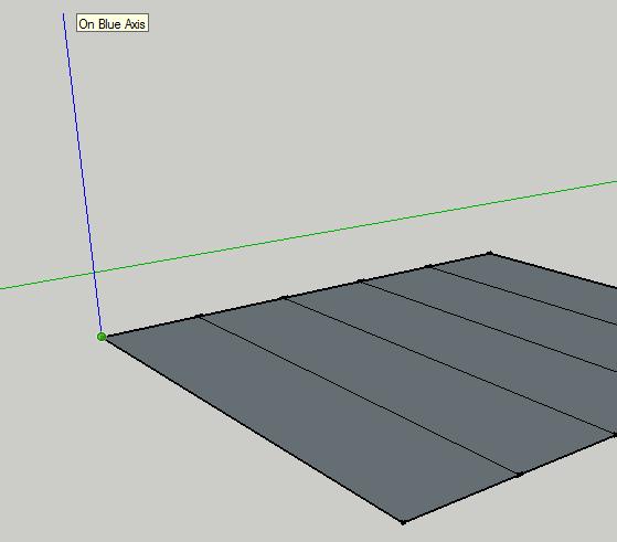 11. Use the Line tool again to draw a vertical line from a corner in the blue axis. 12.