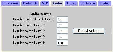 Page 12/16 5.7 Audio Volume can be set in a scale from 0 to 100.