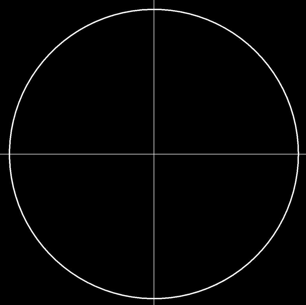 Step 2. Use the upper quadrant and Origin for the two points to sketch circle, Fig. 3. Step 3. Repeat, and sketch second circle using lower quadrant and Origin, Fig. 4.