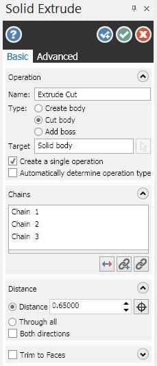 Click OK ing dialog box. Step 4. In the Solid Extrude function panel: under Operation, Fig.