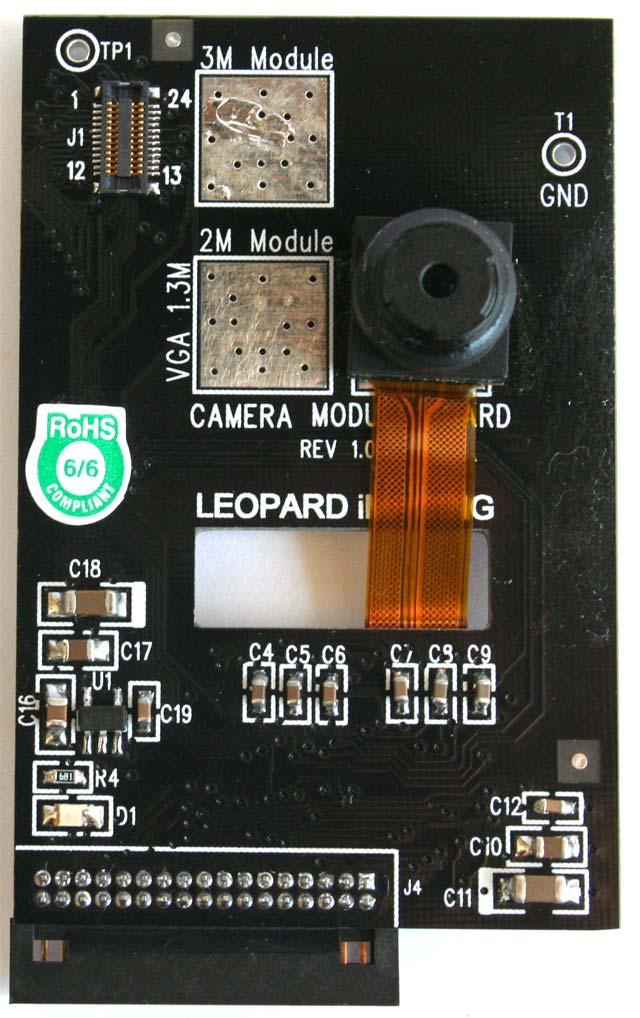 1.3.5.4 5 Mega-pixel Camera Board, see Figure 10 o Part number: LI LBCM5M1 o Sensor: Aptina 1/2.