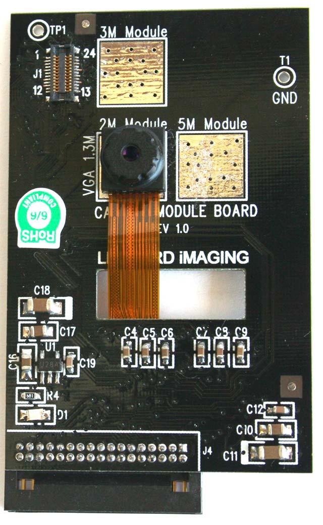 1.3.5 Higher Resolution Camera Boards 1.3.5.1 1.3 Mega-pixel Camera Board, see Figure 7 o Part number: LI LBCM1M1 o Sensor: Aptina 1/4 CMOS Sensor MT9M112 o # of Pixels: 1.