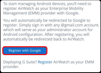 Click Register with Google. 3. Provide Google Admin Account 1.