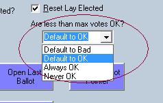 The default options means the pop up window will have the default highlighted so you only need to press enter. [Always OK] will mark the ballot OK without prompting.