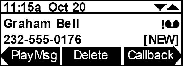 Accessing the Call Log 1. To display the New Calls, from the Idle screen, press MENU, then 1, and then 8 (Call Appearance mode) or MENU, then 1, and then 6 (Line Appearance mode).