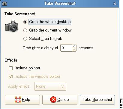 Taking Screenshots Click Take Screenshot in the Application Browser to open the Take Screenshot dialog box.