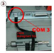 2) Assembly the customer display hinge into the customer display slot and